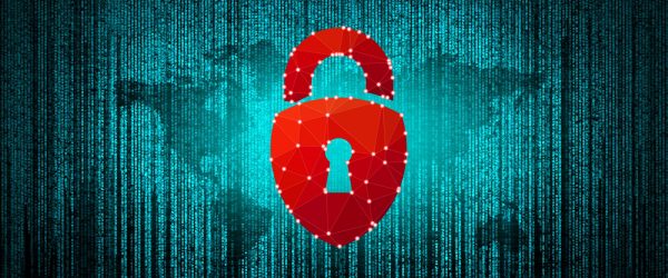 Cybersecurity Concept - Matrix and Padlock